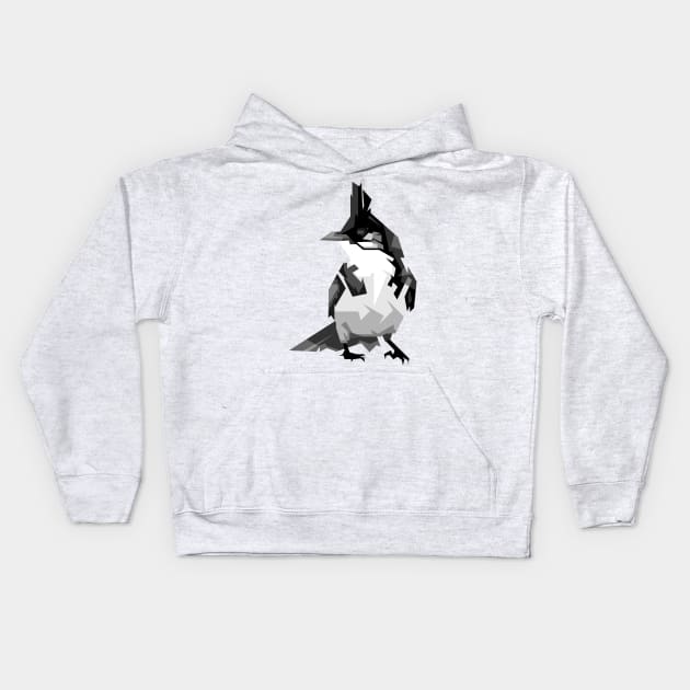 glatics bird in grayscale Kids Hoodie by Rizkydwi